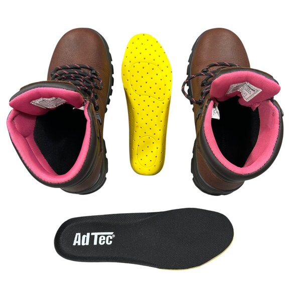 AdTec NWOB Women's Brown Waterproof Leather Cap Toe Work Boots Size 7 - Picture 5 of 12